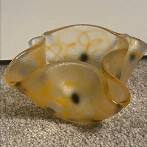 Kosta Boda “Happy Going” Orange Bowl by Ulrica Hydman Vallien